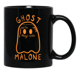 Cute Ghost Malone Fall Season Funny Halloween Spooky Season Black Coffee Mug, Gift Coffee Mug - Black
