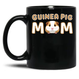 Cute Guinea Pig Mom Black Coffee Mug, Gift Coffee Mug