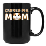 Cute Guinea Pig Mom Black Coffee Mug, Gift Coffee Mug - Black