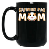 Cute Guinea Pig Mom Black Coffee Mug, Gift Coffee Mug