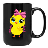 Cute Mama Duck Mom Mothers Day Black Coffee Mug, Gift Coffee Mug - Black