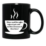 Cute Pun For Exhausted Supermoms Black Coffee Mug, Gift Coffee Mug - Black