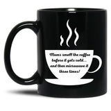 Cute Pun For Exhausted Supermoms Black Coffee Mug, Gift Coffee Mug