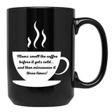 Cute Pun For Exhausted Supermoms Black Coffee Mug, Gift Coffee Mug - Black