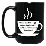Cute Pun For Exhausted Supermoms Black Coffee Mug, Gift Coffee Mug