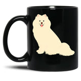 Cute Samoyed Dog Black Coffee Mug, Gift Coffee Mug