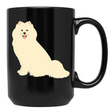 Cute Samoyed Dog Black Coffee Mug, Gift Coffee Mug - Black