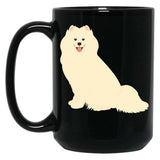 Cute Samoyed Dog Black Coffee Mug, Gift Coffee Mug