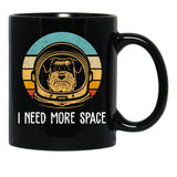 Cute Schnauzer Astronaut - Funny Schnauzer Black Coffee Mug, Gift Coffee Mug - Black