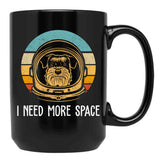 Cute Schnauzer Astronaut - Funny Schnauzer Black Coffee Mug, Gift Coffee Mug - Black