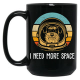 Cute Schnauzer Astronaut - Funny Schnauzer Black Coffee Mug, Gift Coffee Mug