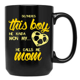 Cute Soccer Mom Shirt World Cup Funny Quote Saying Black Coffee Mug, Gift Coffee Mug - Black