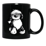 Cute Tibetan Terrier Black Coffee Mug, Gift Coffee Mug - Black