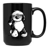 Cute Tibetan Terrier Black Coffee Mug, Gift Coffee Mug - Black