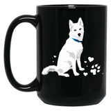 Cute White Siberian Husky - Sweet White Snow Dog Black Coffee Mug, Gift Coffee Mug