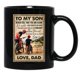 Cycling Son And Dad Art Black Coffee Mug - Black