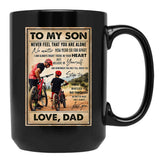 Cycling Son And Dad Art Black Coffee Mug - Black