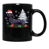 Dachshund Christmas Lights Black Coffee Mug, Gift Coffee Mug - Black