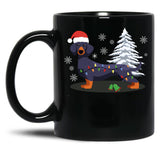 Dachshund Christmas Lights Black Coffee Mug, Gift Coffee Mug