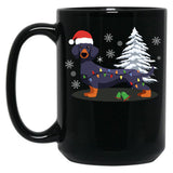 Dachshund Christmas Lights Black Coffee Mug, Gift Coffee Mug