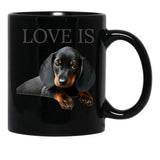 Dachshund Dog Mom Dad Men Women Kids Gift Doxie Black Coffee Mug, Gift Coffee Mug - Black
