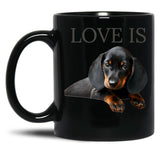 Dachshund Dog Mom Dad Men Women Kids Gift Doxie Black Coffee Mug, Gift Coffee Mug