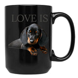 Dachshund Dog Mom Dad Men Women Kids Gift Doxie Black Coffee Mug, Gift Coffee Mug - Black