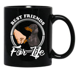 Dachshund Lover Design Best Friends For Life Black Coffee Mug, Gift Coffee Mug - Black