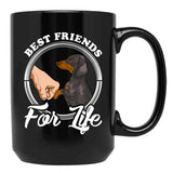 Dachshund Lover Design Best Friends For Life Black Coffee Mug, Gift Coffee Mug - Black