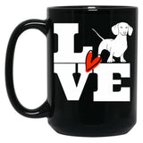 Dachshund Lover Black Coffee Mug, Gift Coffee Mug