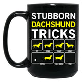 Dachshund Stubborn Dog Tricks Funny Gift Idea Black Coffee Mug, Gift Coffee Mug