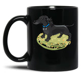 Dachshund Tanky Black Coffee Mug, Gift Coffee Mug