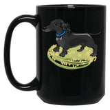 Dachshund Tanky Black Coffee Mug, Gift Coffee Mug