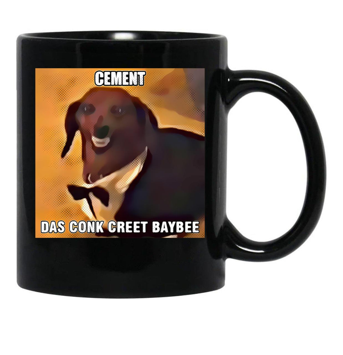 Dachsund Meme Cement Das Conk Creet Baybee Black Coffee Mug, Gift Coffee Mug - Black