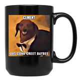 Dachsund Meme Cement Das Conk Creet Baybee Black Coffee Mug, Gift Coffee Mug - Black
