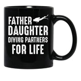 Dad And Daughter Diving Partners For Life Scuba Diving Black Coffee Mug, Gift Coffee Mug - Black