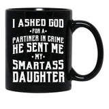 Dad From Daughter Smart Daughter - Fathers Day Gift Black Coffee Mug - Black
