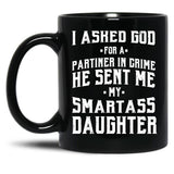 Dad From Daughter Smart Daughter - Fathers Day Gift Black Coffee Mug