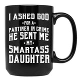 Dad From Daughter Smart Daughter - Fathers Day Gift Black Coffee Mug - Black