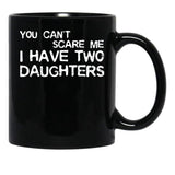 Dad Of Two Daughters Gift Black Coffee Mug - Black