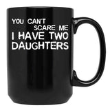 Dad Of Two Daughters Gift Black Coffee Mug - Black