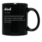 Dad Black Coffee Mug, Gift Coffee Mug - Black