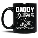 Daddy And Daughter Not Always Eye To Eye But Always Heart To Heart (10) Black Coffee Mug