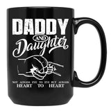 Daddy And Daughter Not Always Eye To Eye But Always Heart To Heart (10) Black Coffee Mug - Black