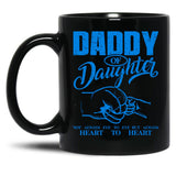 Daddy And Daughter Not Always Eye To Eye But Always Heart To Heart (13) Black Coffee Mug