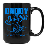 Daddy And Daughter Not Always Eye To Eye But Always Heart To Heart (13) Black Coffee Mug - Black