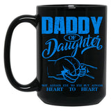 Daddy And Daughter Not Always Eye To Eye But Always Heart To Heart (13) Black Coffee Mug