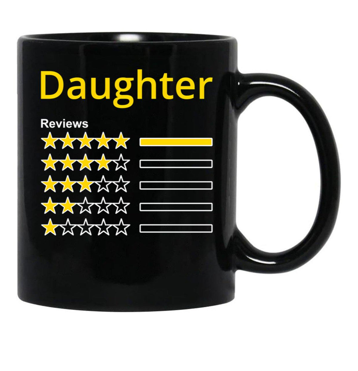 Daughter 5-Star Review Black Coffee Mug - Black