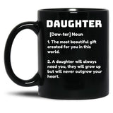 Daughter Definition Black Coffee Mug