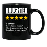 Daughter Gift 5 Star (1) Black Coffee Mug - Black